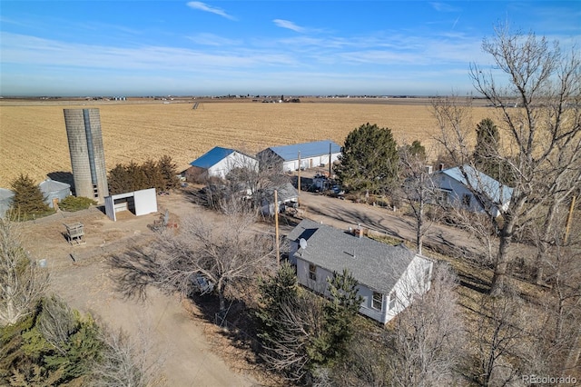 bird's eye view with a rural view