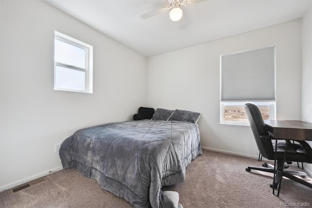 608 N Bersshine Ct, Aurora, CO 80137 - carpeted bedroom featuring a ceiling fan and a desk