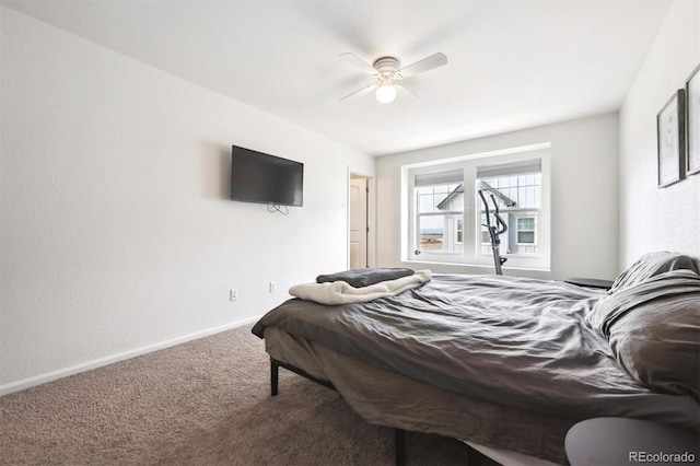 608 N Bersshine Ct, Aurora, CO 80137 - carpeted bedroom featuring baseboards and ceiling fan