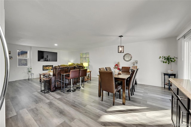 dining room featuring light hardwood / wood-style floors