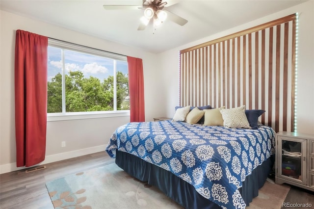 3630 Mesa Verde Rd, Monument, CO 80132 - bedroom with wood finished floors and ceiling fan