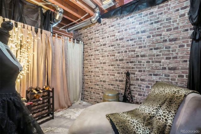 3630 Mesa Verde Rd, Monument, CO 80132 - basement with brick wall