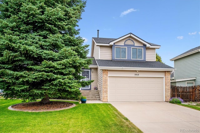 5513 S Yank Ct, Littleton, CO 80127 - view of front of home featuring brick siding, driveway, an attached garage, and roof with shingles