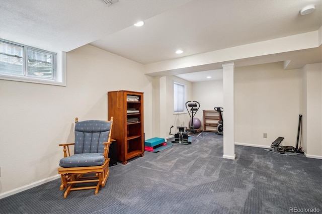 5513 S Yank Ct, Littleton, CO 80127 - exercise area featuring carpet, plenty of natural light, and recessed lighting