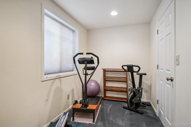 5513 S Yank Ct, Littleton, CO 80127 - exercise area featuring baseboards and recessed lighting