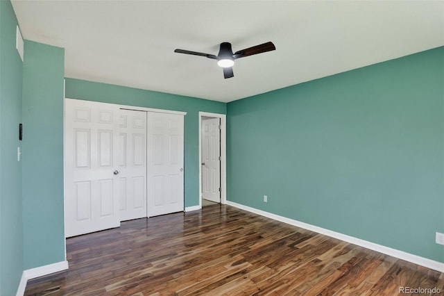 10211 Ura Ln Unit 208, Thornton, CO 80260 - unfurnished bedroom with wood finished floors, a closet, and ceiling fan
