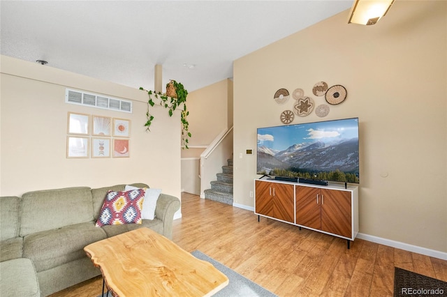 living room featuring hardwood / wood-style floors