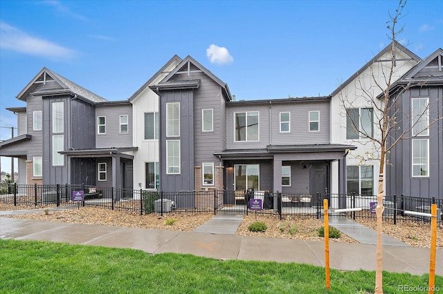 multi unit property featuring board and batten siding