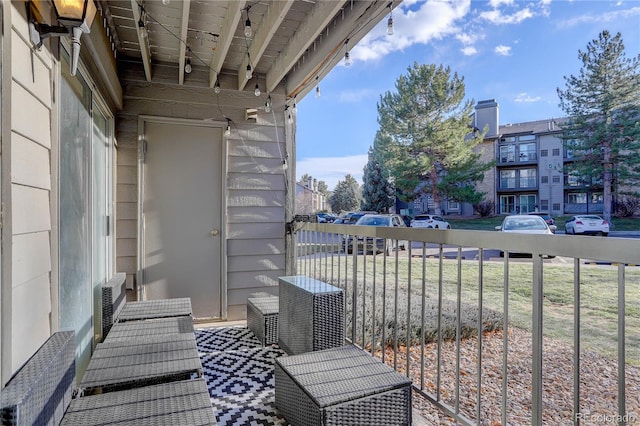 exterior space with a balcony