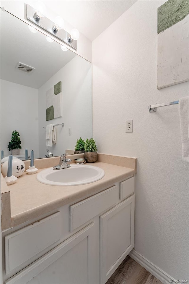 2875 S Tower Way, Aurora, CO 80013 - bathroom featuring vanity and wood finished floors
