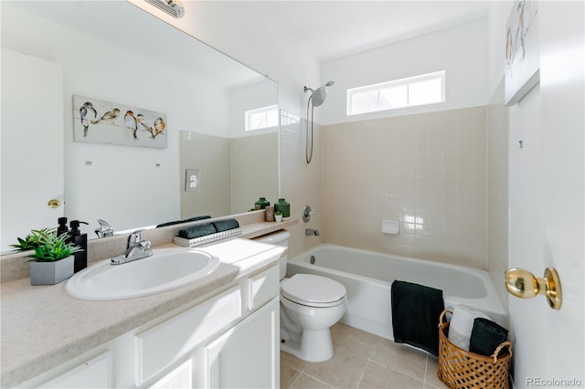 2875 S Tower Way, Aurora, CO 80013 - bathroom with vanity, shower / tub combination, and tile patterned flooring