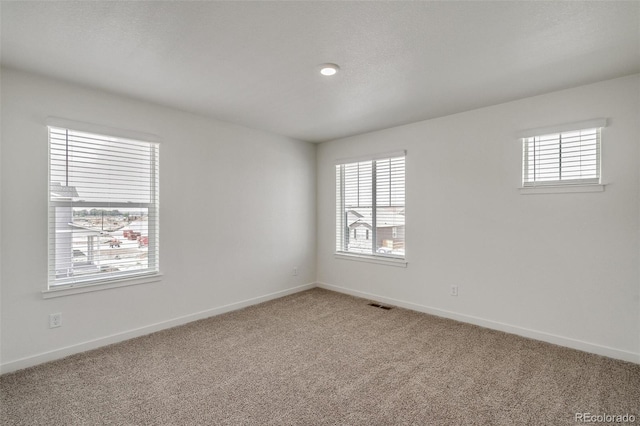 unfurnished room with carpet flooring