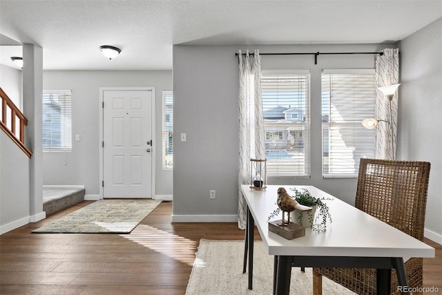 foyer featuring dark wood-type flooring