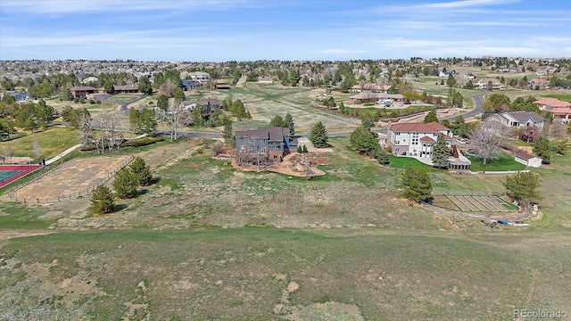 bird's eye view with a residential view