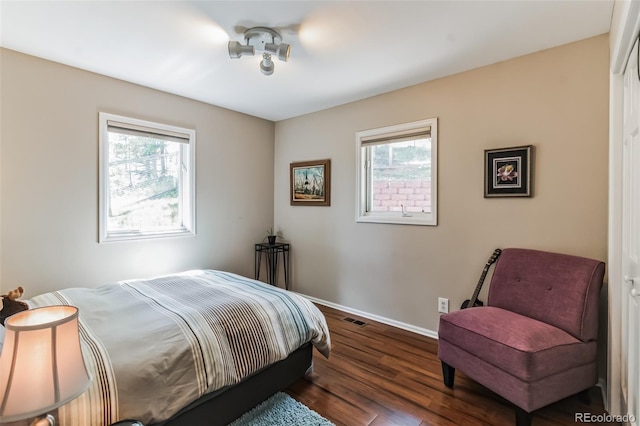 7256 Aspen Meadow Dr, Evergreen, CO 80439 - bedroom with multiple windows and dark wood finished floors
