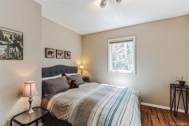 7256 Aspen Meadow Dr, Evergreen, CO 80439 - bedroom featuring dark wood-type flooring and baseboards