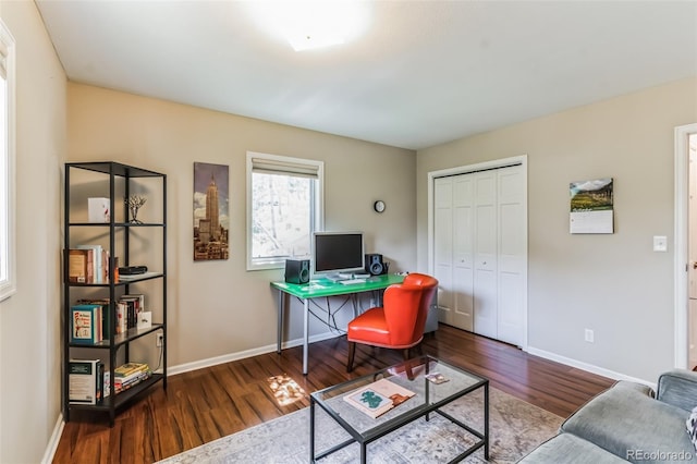 7256 Aspen Meadow Dr, Evergreen, CO 80439 - office area featuring wood finished floors