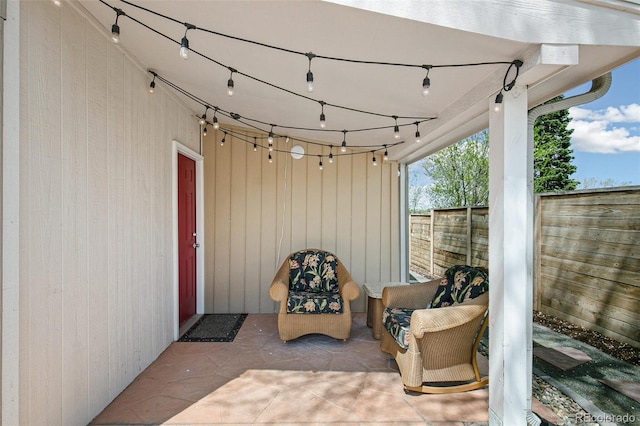 view of patio with fence