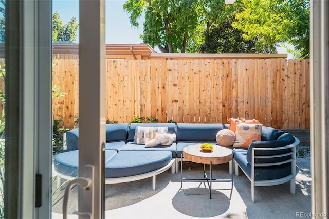 view of patio with an outdoor hangout area