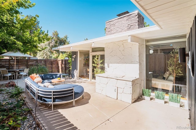 view of patio / terrace with an outdoor hangout area