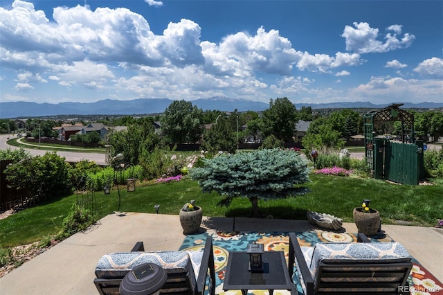 4579 Desert Varnish Dr, Colorado Springs, CO 80922 - view of patio with a mountain view