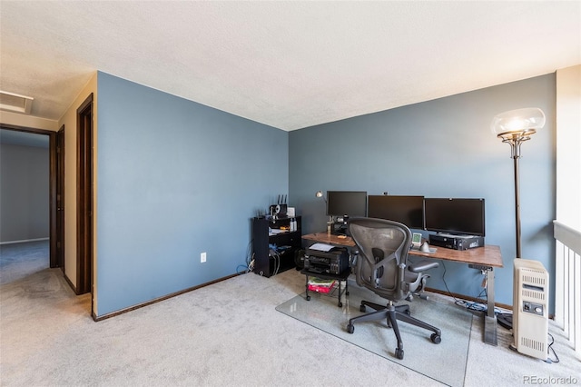 11710 Elk Head Range Rd, Littleton, CO 80127 - carpeted home office with baseboards and attic access
