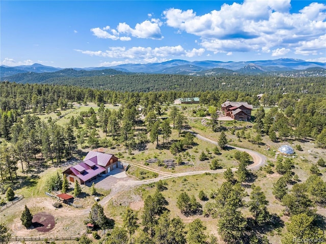 bird's eye view featuring a mountain view