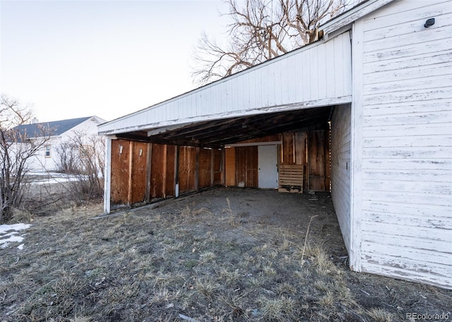 view of garage