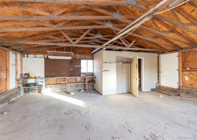 miscellaneous room with vaulted ceiling