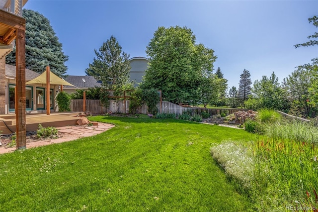 1324 Shadow Mountain Dr, Highlands Ranch, CO 80126 - fenced backyard with a patio area