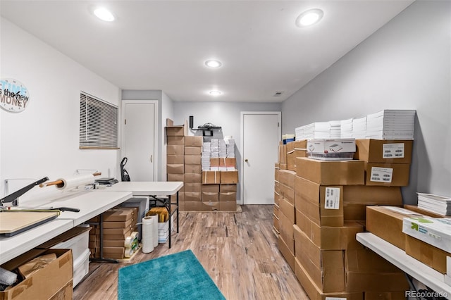 1324 Shadow Mountain Dr, Highlands Ranch, CO 80126 - office area with light wood-type flooring and recessed lighting