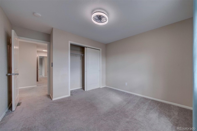 5336 Blair Vw, Colorado Springs, CO 80916 - unfurnished bedroom featuring a closet, carpet flooring, and baseboards