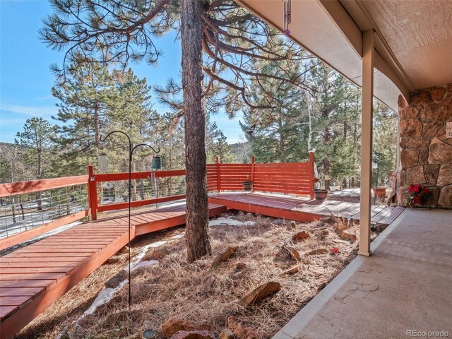 28735 Little Big Horn Dr, Evergreen, CO 80439 - view of wooden terrace