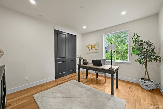 14950 W 32nd Ave, Golden, CO 80401 - office with light wood-type flooring and recessed lighting