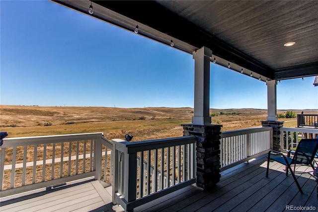 deck with a rural view