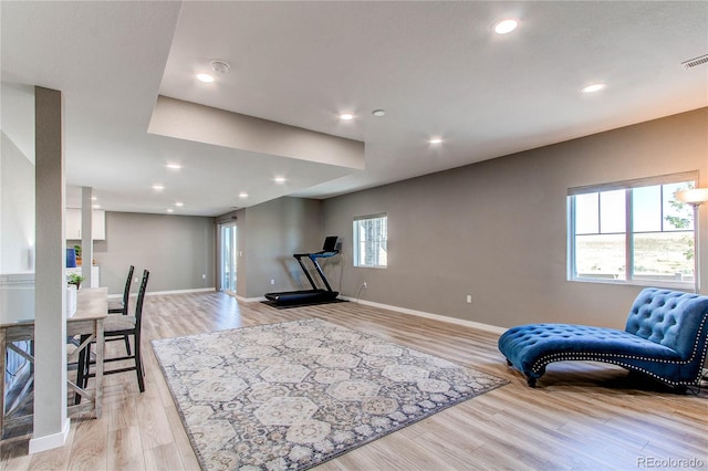 interior space featuring light hardwood / wood-style floors and a healthy amount of sunlight