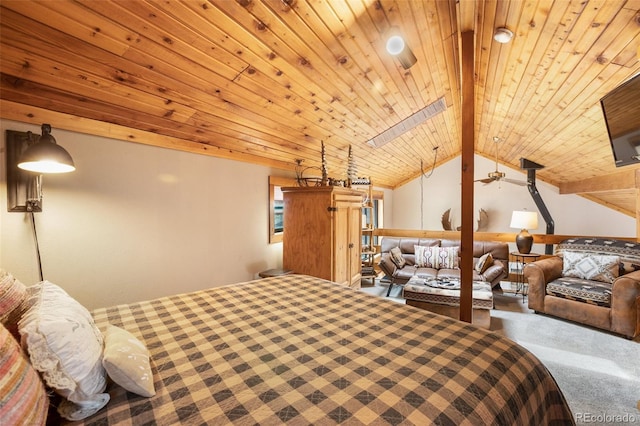 34 Nebraska Cir, Florissant, CO 80816 - carpeted bedroom with vaulted ceiling and wooden ceiling