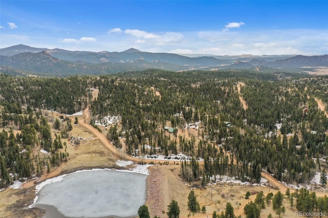 34 Nebraska Cir, Florissant, CO 80816 - drone / aerial view with a forest view and a mountain view