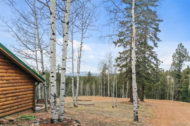 34 Nebraska Cir, Florissant, CO 80816 - view of yard featuring a mountain view and a wooded view