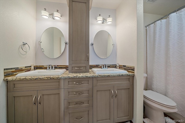 10421 Kennemere Ln, Parker, CO 80134 - bathroom featuring double vanity and a shower with shower curtain