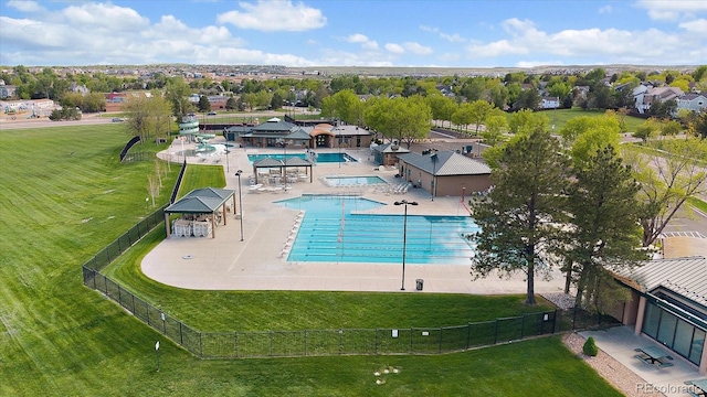 10421 Kennemere Ln, Parker, CO 80134 - community pool featuring a gazebo, a patio, and a hot tub