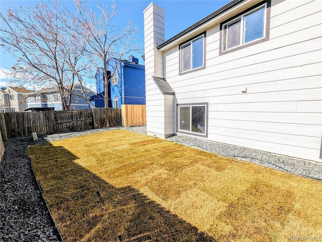 view of yard featuring fence private yard