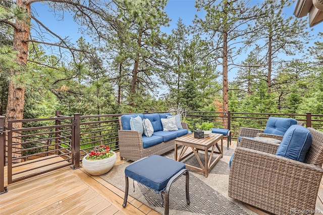 4856 Cheyenne Dr, Larkspur, CO 80118 - deck featuring outdoor lounge area