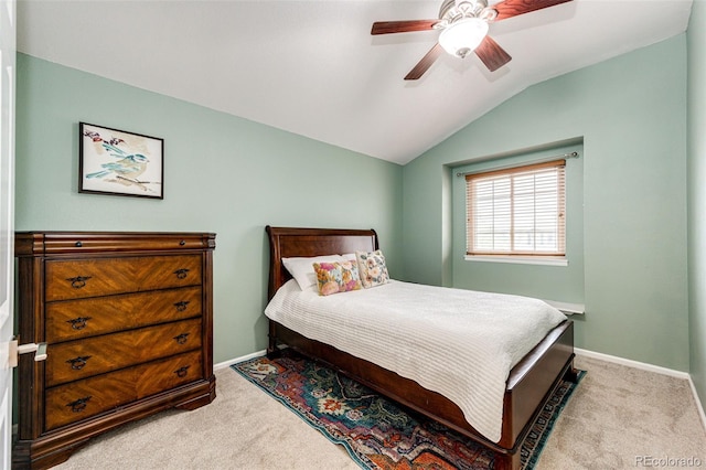 9846 Spring Hill Ln, Highlands Ranch, CO 80129 - carpeted bedroom with lofted ceiling and a ceiling fan