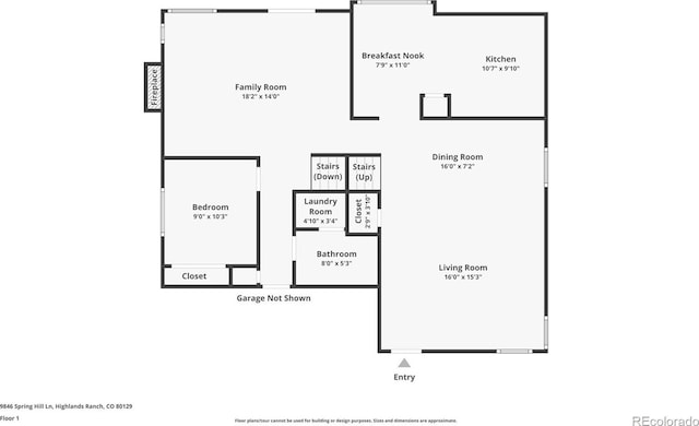 9846 Spring Hill Ln, Highlands Ranch, CO 80129 - view of floor plan / room layout