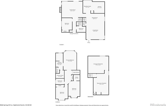 9846 Spring Hill Ln, Highlands Ranch, CO 80129 - view of floor plan / room layout