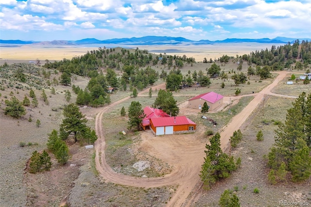 780 Oak St, Hartsel, CO 80449 - aerial view of sparsely populated area with a mountain backdrop and a desert landscape