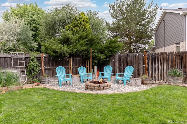 2763 Dharma Ave, Broomfield, CO 80020 - fenced backyard with a fire pit