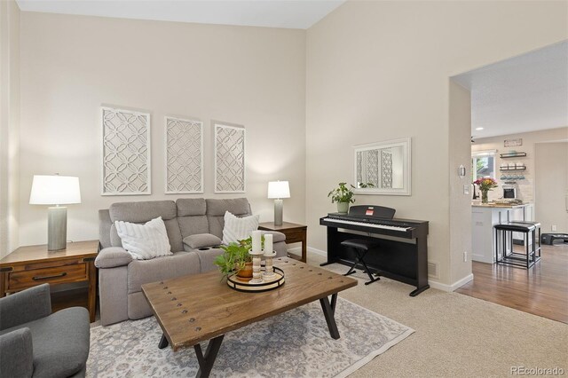 2763 Dharma Ave, Broomfield, CO 80020 - carpeted living area featuring baseboards