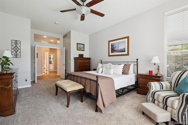 1488 Baguette Dr, Castle Rock, CO 80108 - carpeted bedroom featuring vaulted ceiling and a ceiling fan